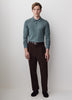 Merino Wool Knit Polo Sweater Long Sleeve