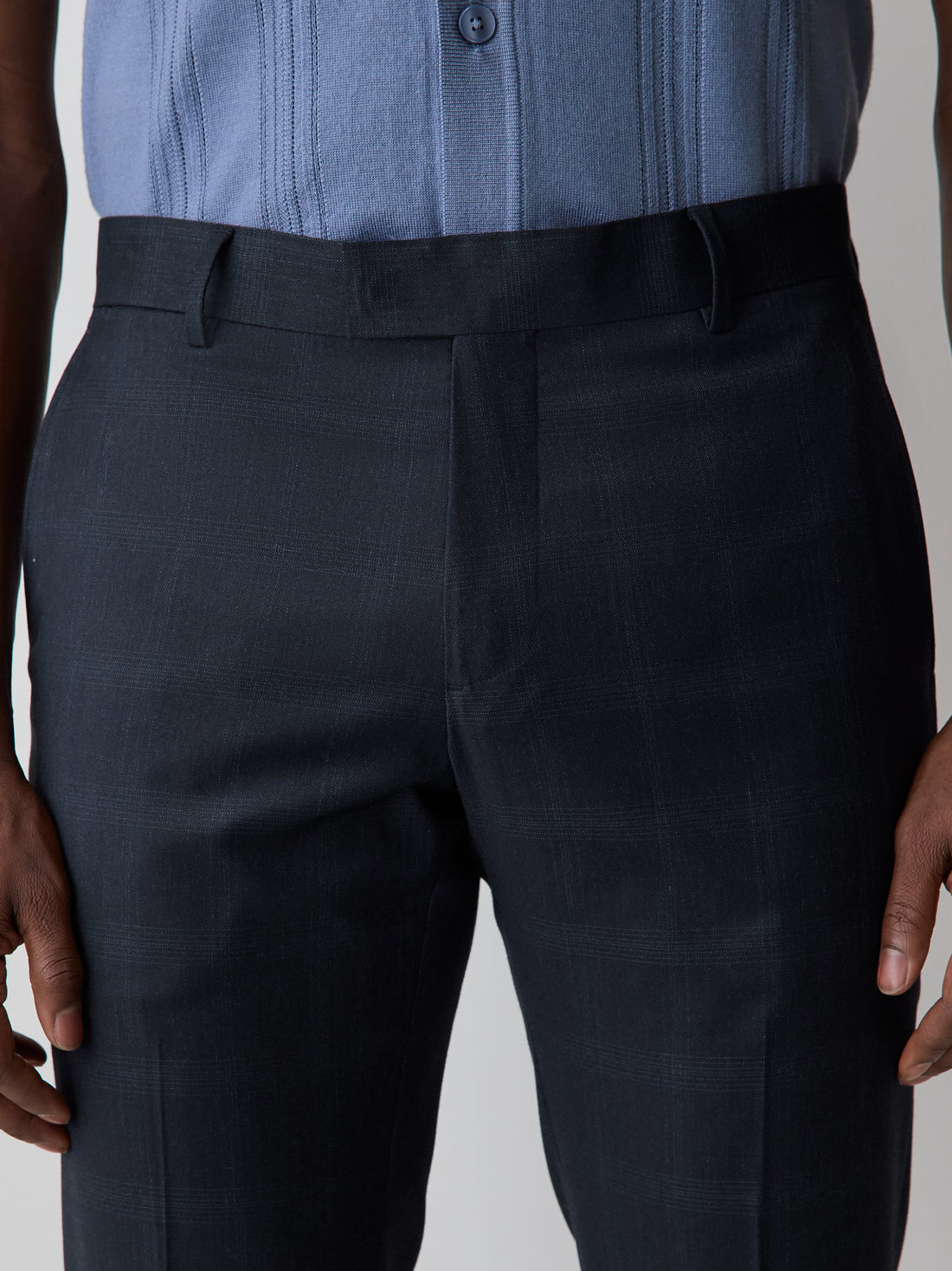 Slim-Fit Navy Checkered Suit Pant | RW&CO.