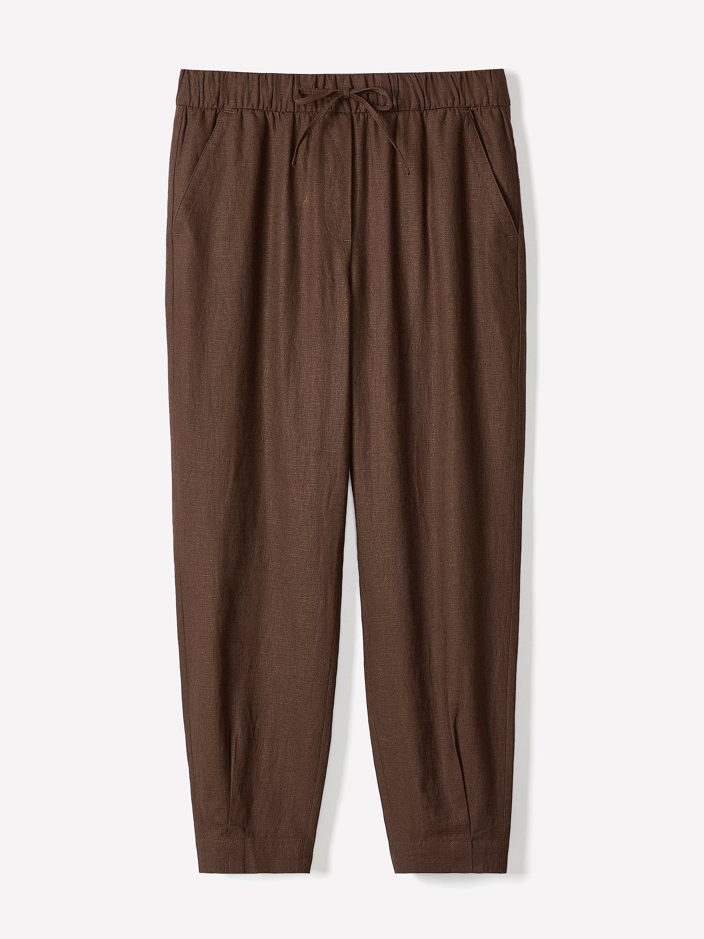 Linen Mid-Rise Tapered-Leg Jogger Pant
