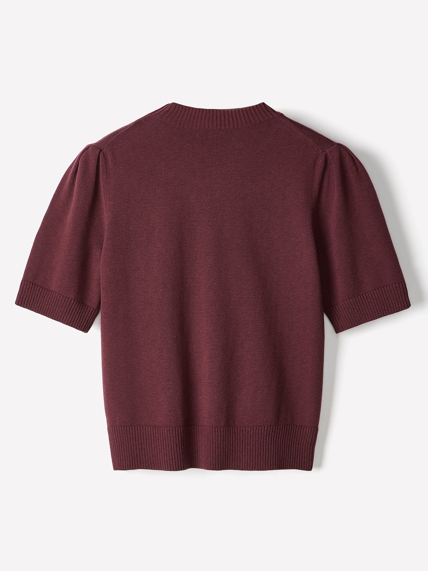 Knit Cotton Blend Crew Neck Sweater