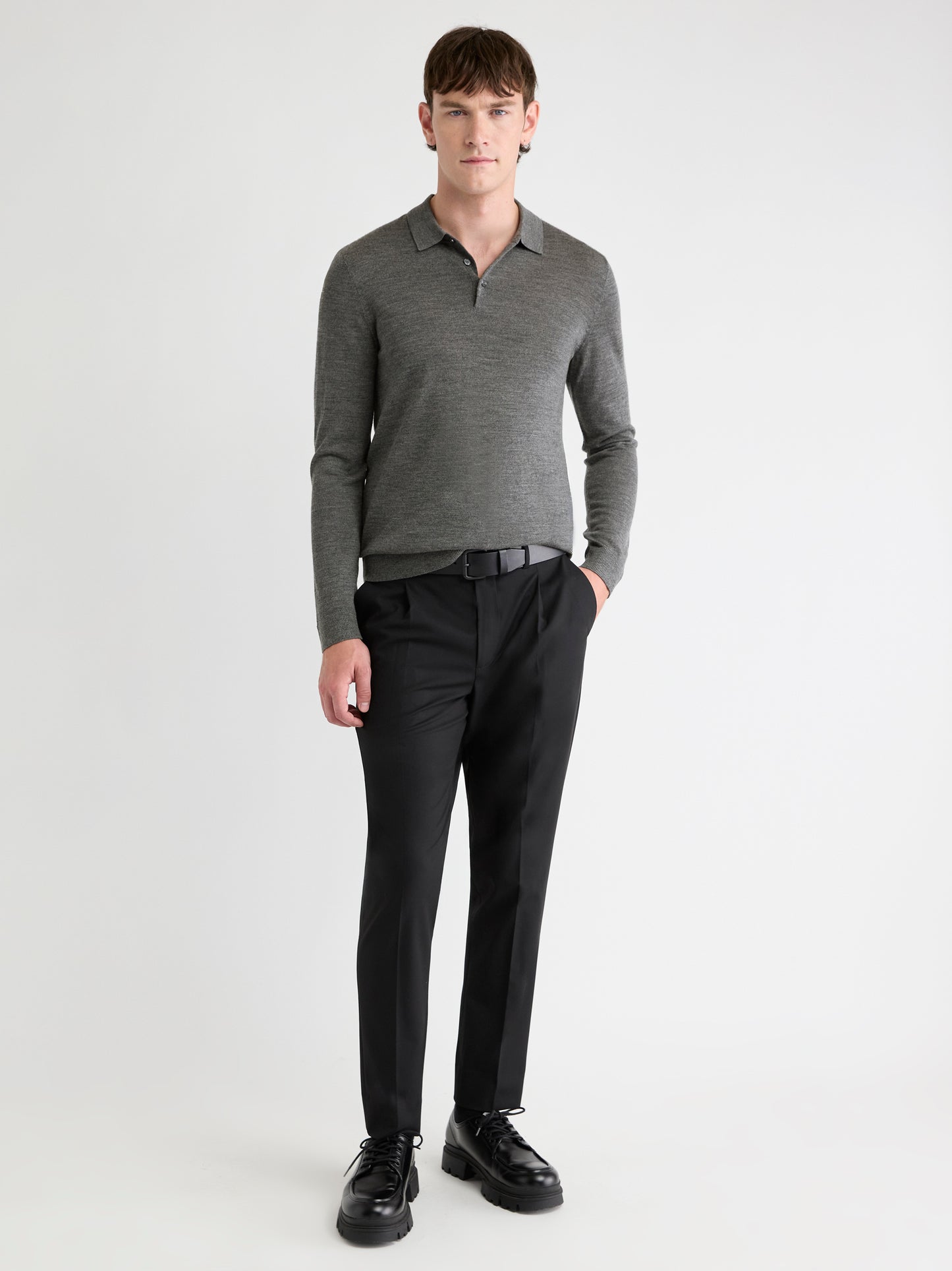 Merino Wool Polo Sweater