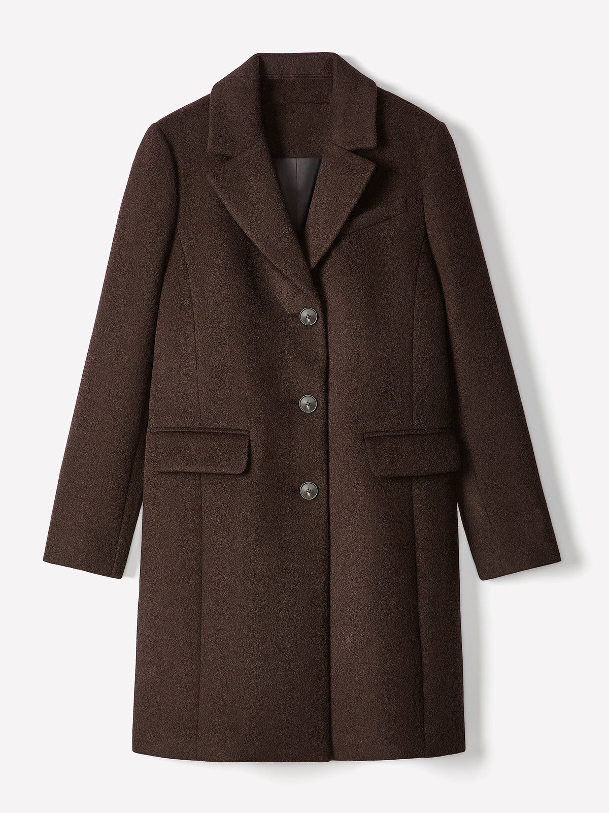 Classic Wool-Blend Three-Button Coat
