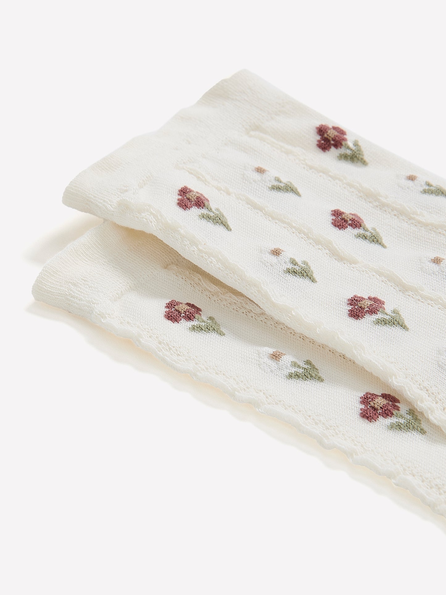 Bas Mi-Mollet à Motif Floral