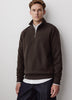 Long-Sleeve Half-Zip Mock-Neck Sweater