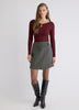 Long-Sleeve Scoop-Neck Ribbed Top