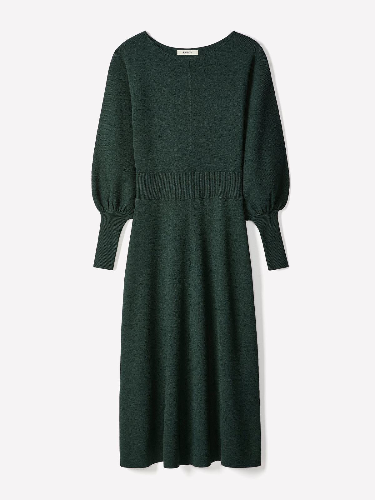 Long-Batwing-Sleeve Midi Sweater Dress