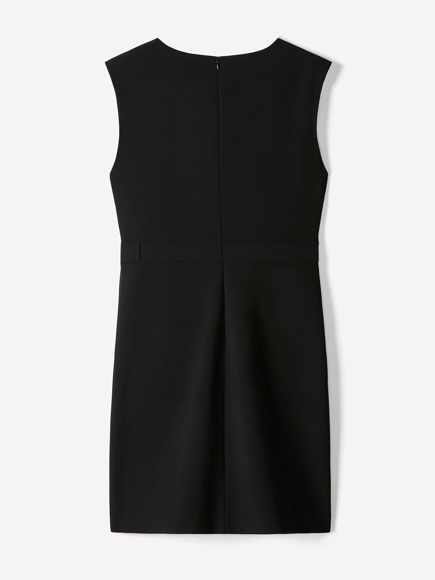 Woven Sleeveless Faux Wrap Dress with Twill Fabric