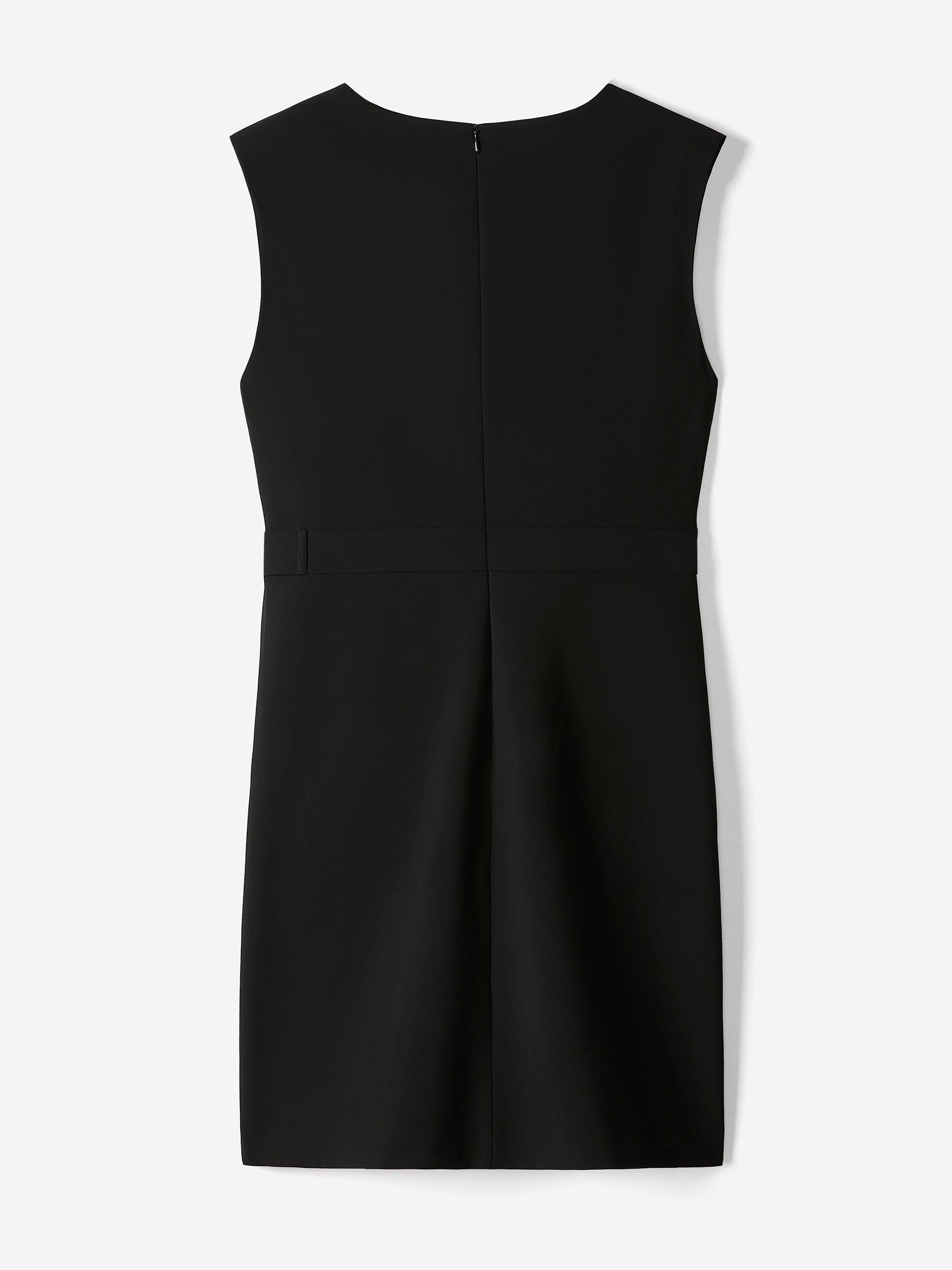Woven Sleeveless Faux Wrap Dress with Twill Fabric
