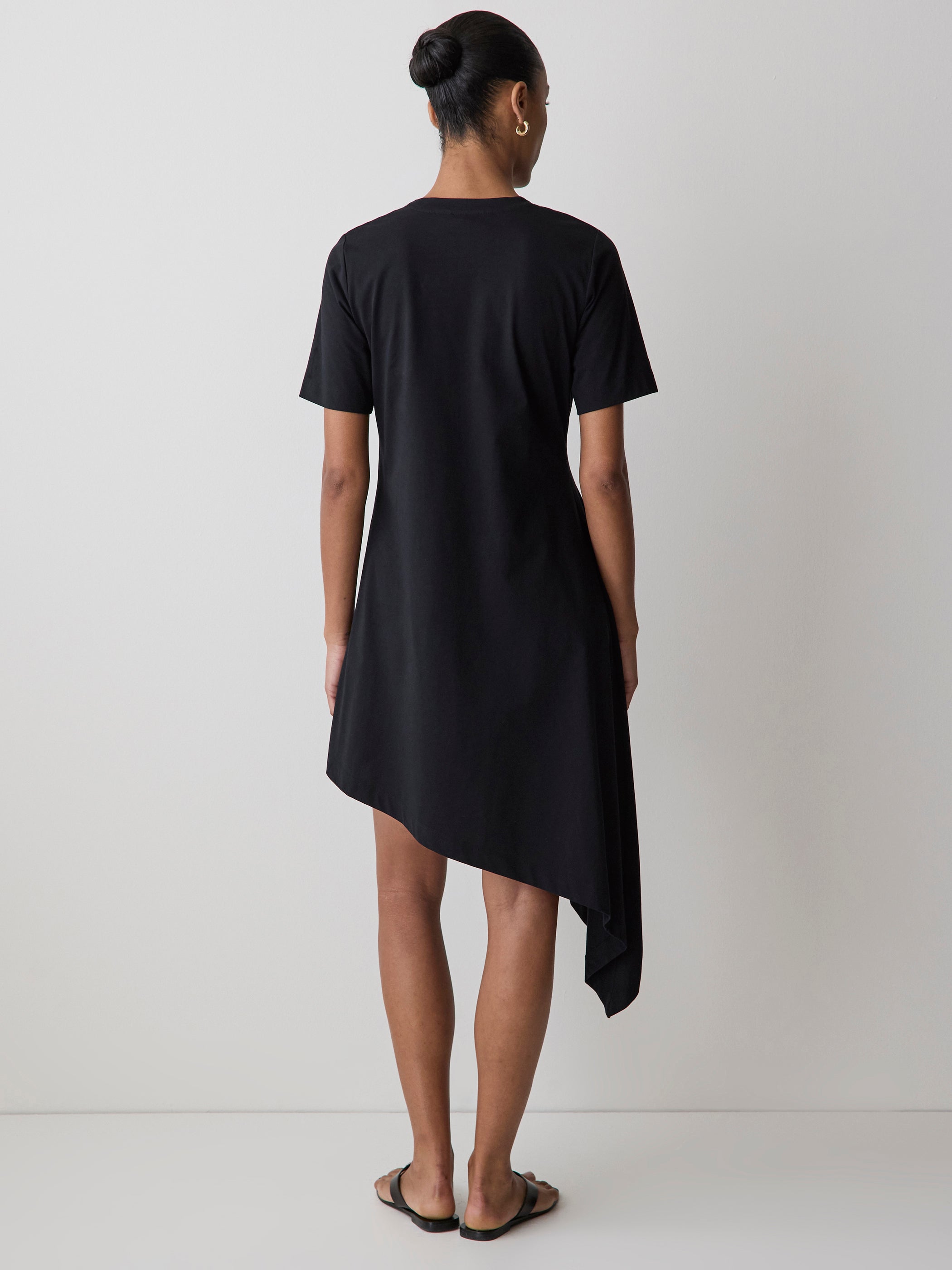 Asymmetric Cotton Jersey Knit Dress