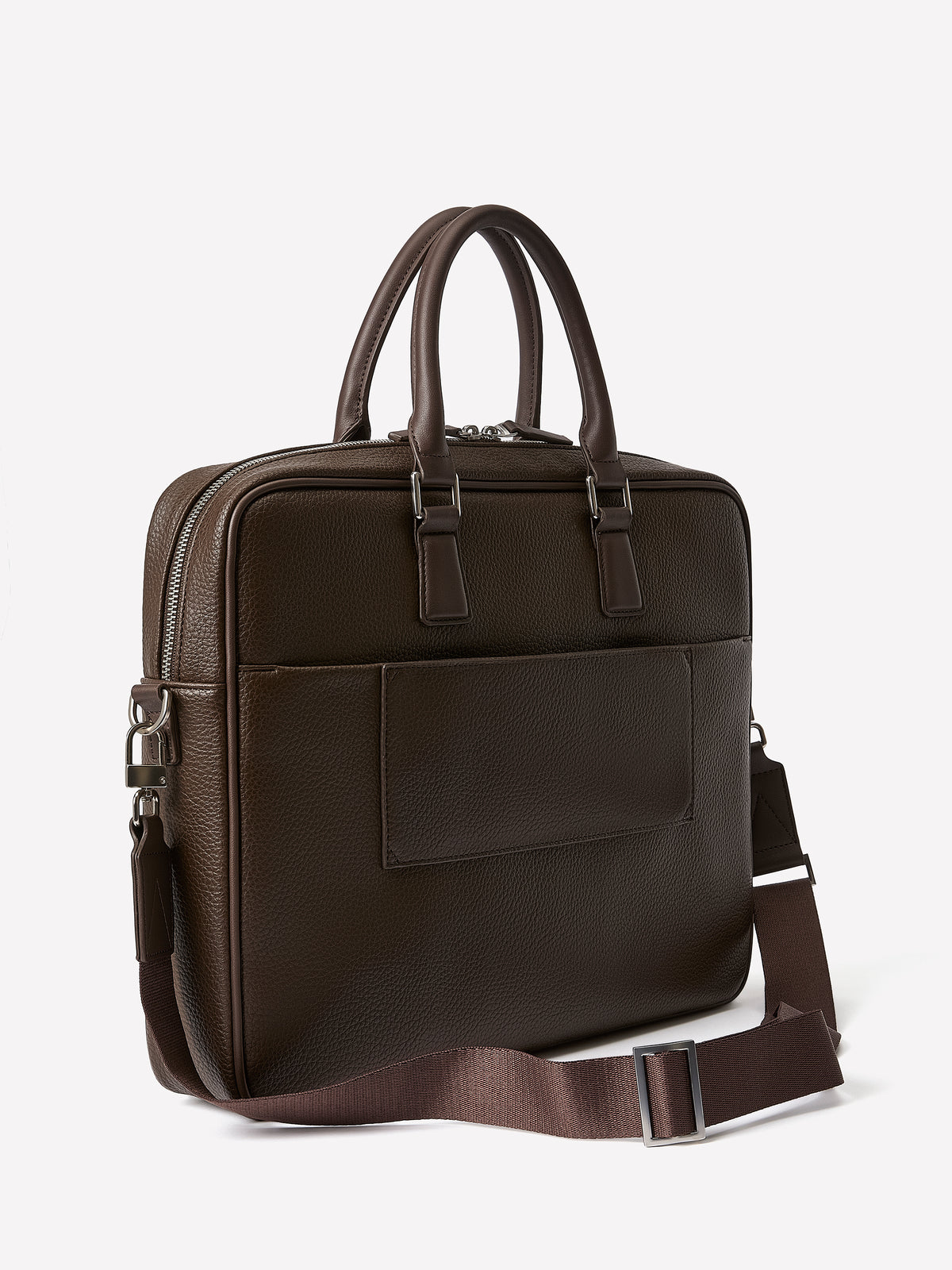 Faux Leather Briefcase with Handle
