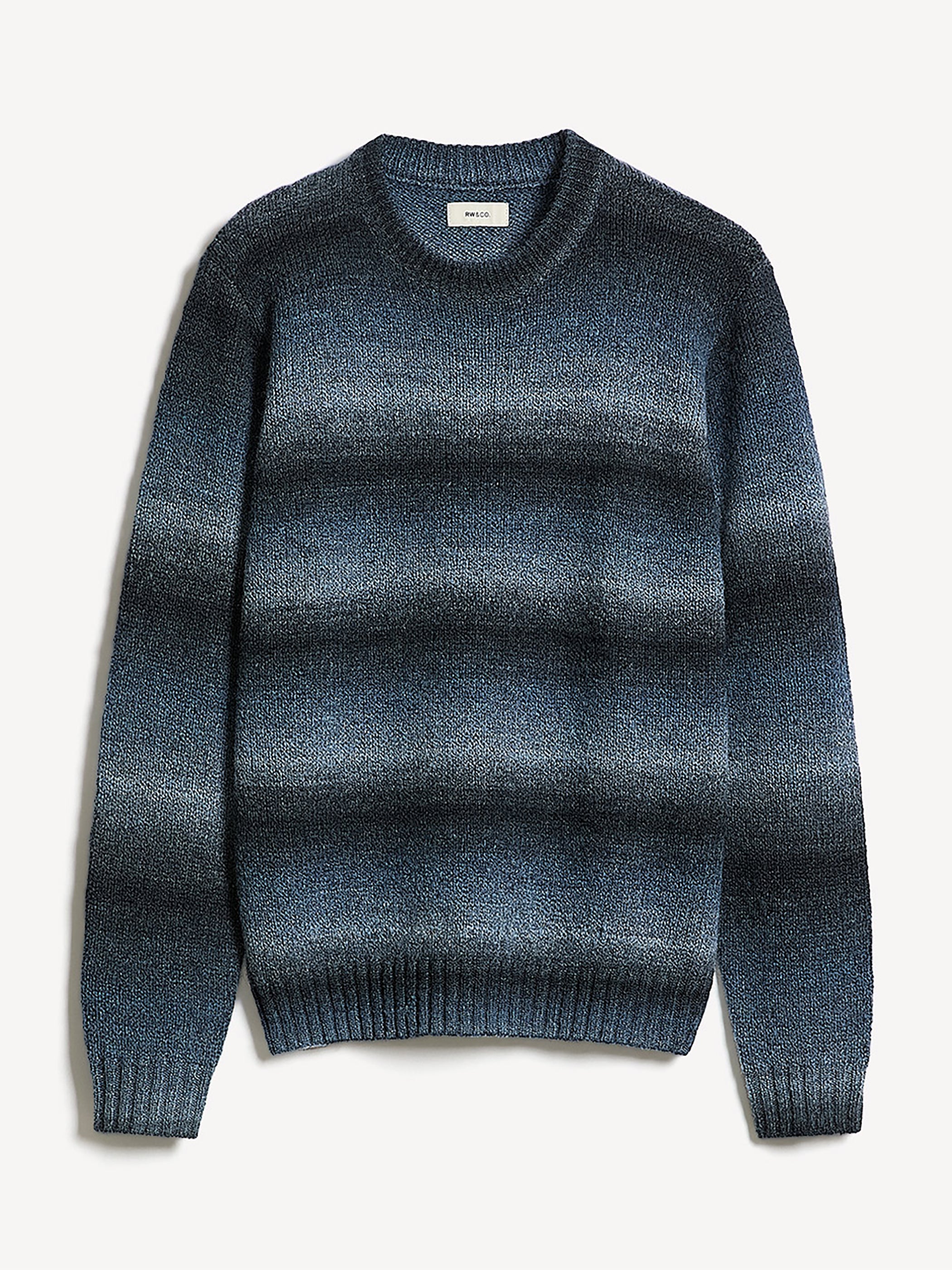 Long-Sleeve Ombre Crew-Neck Sweater