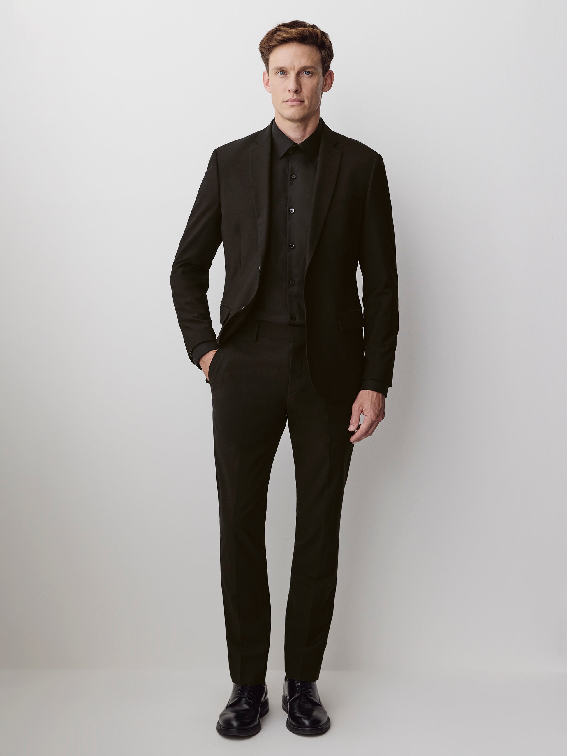 Essential Slim Fit Black Wool-Blend Suit Pant