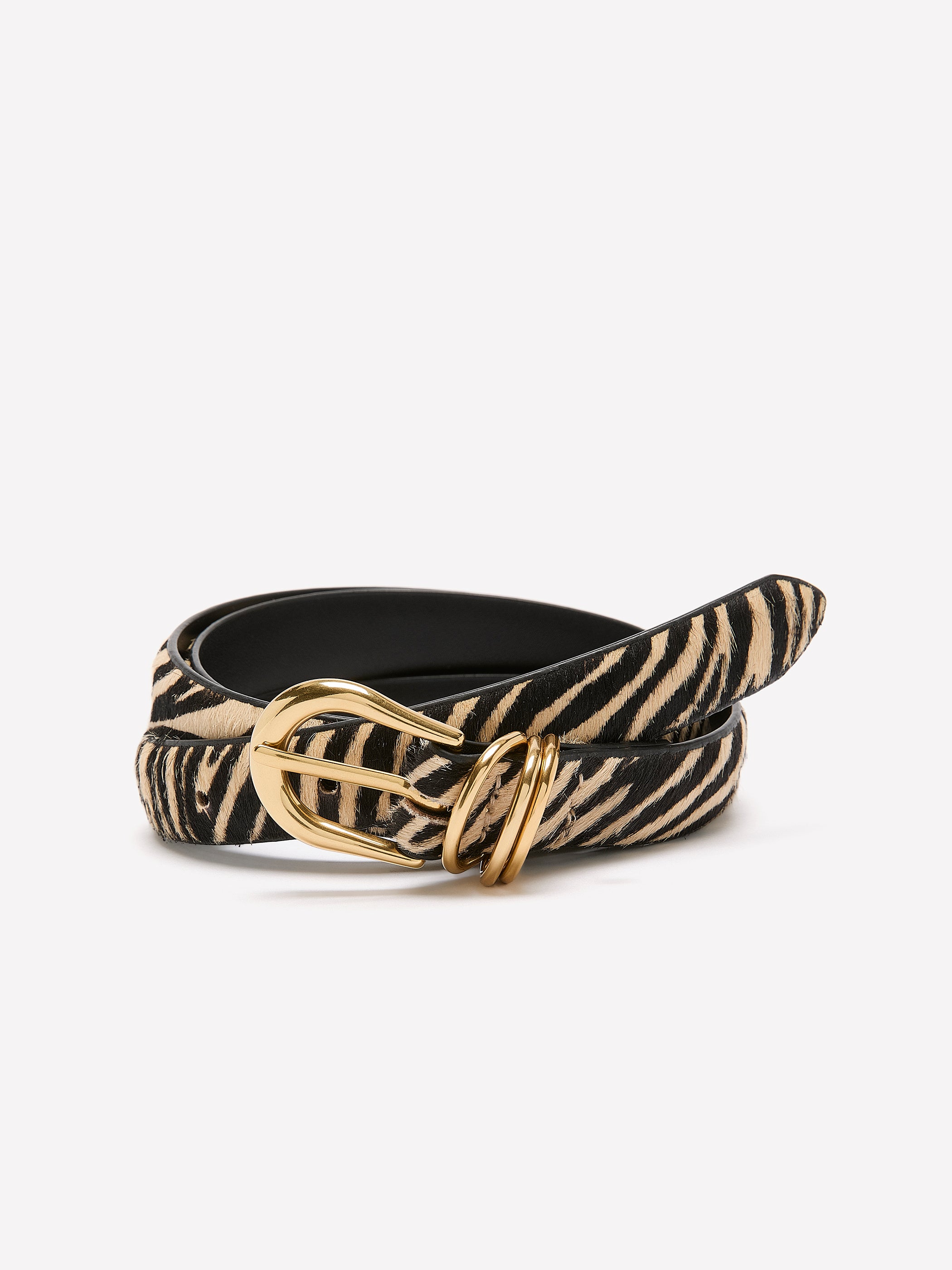 Leather Belt with Zebra Print