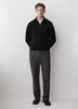 Merino-Wool Half-Zip Mock-Neck Sweater