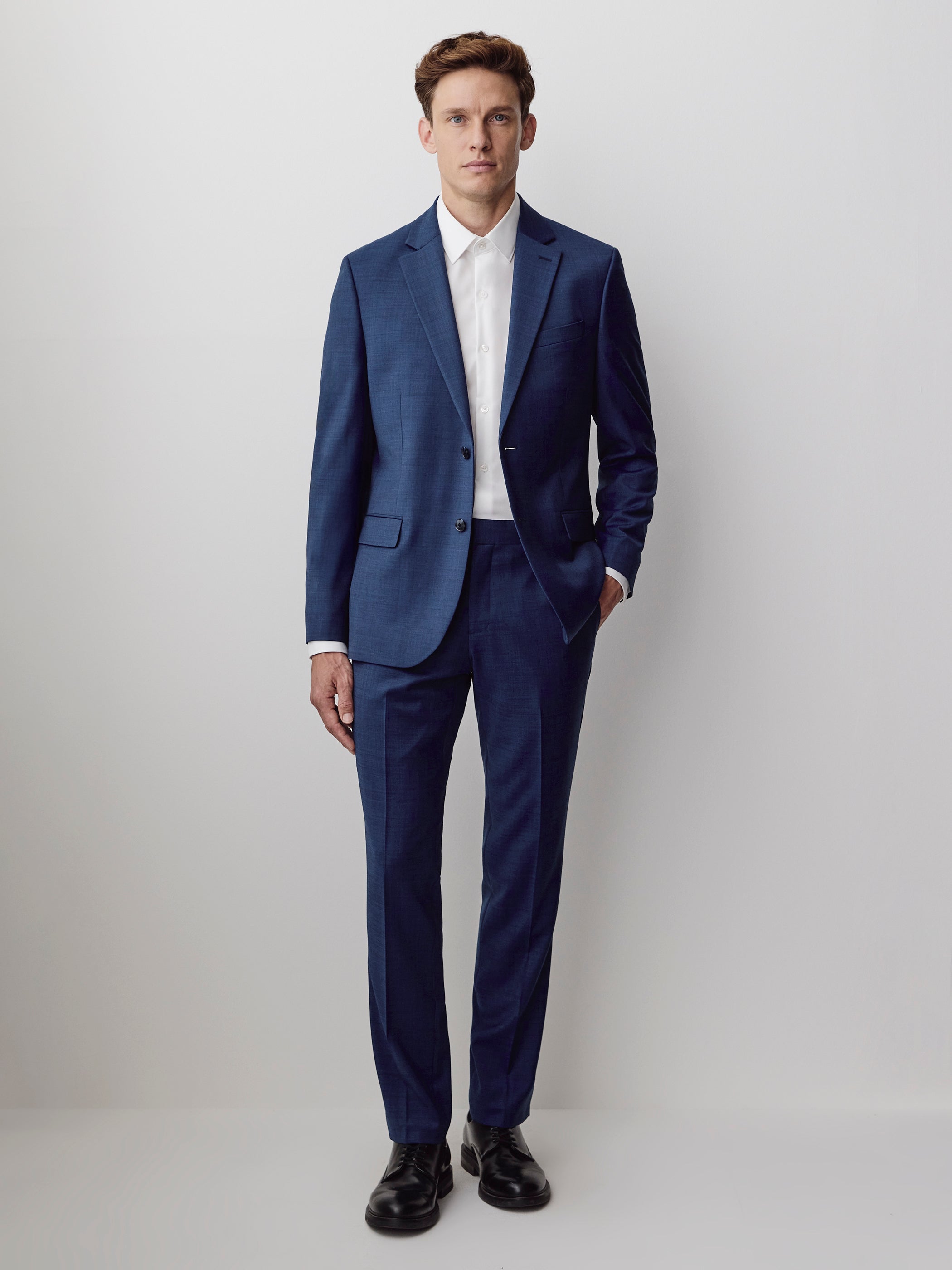 Blue Slim Fit Wool Suit Blazer