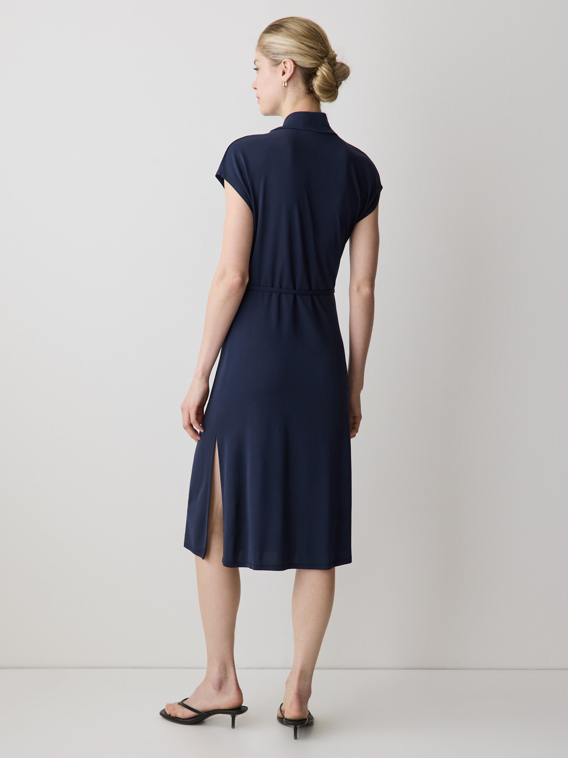 womens fitted dress Sage The Label Stretch Knit Midi Dress - Green