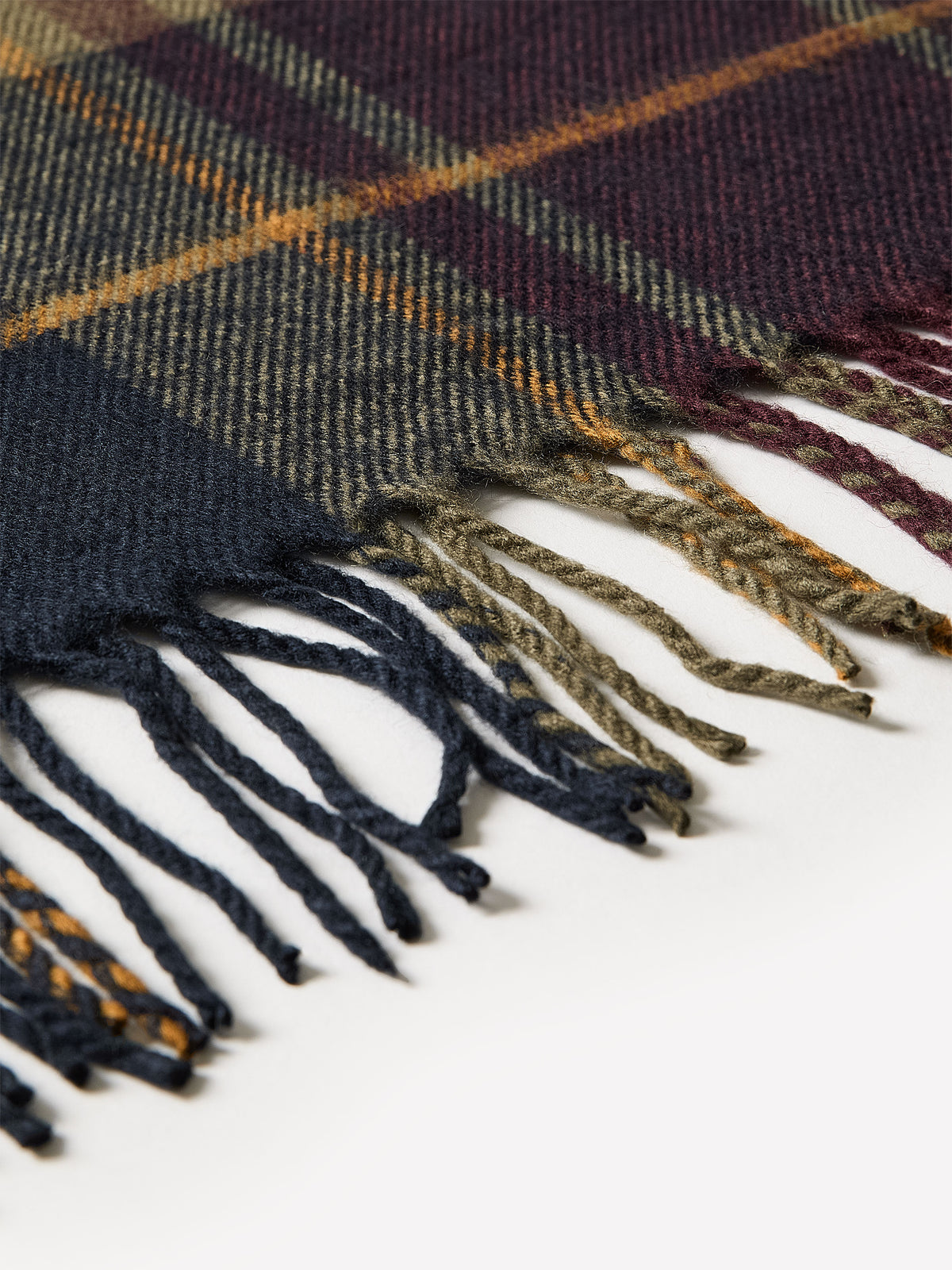 Plaid Scarf with Fringes