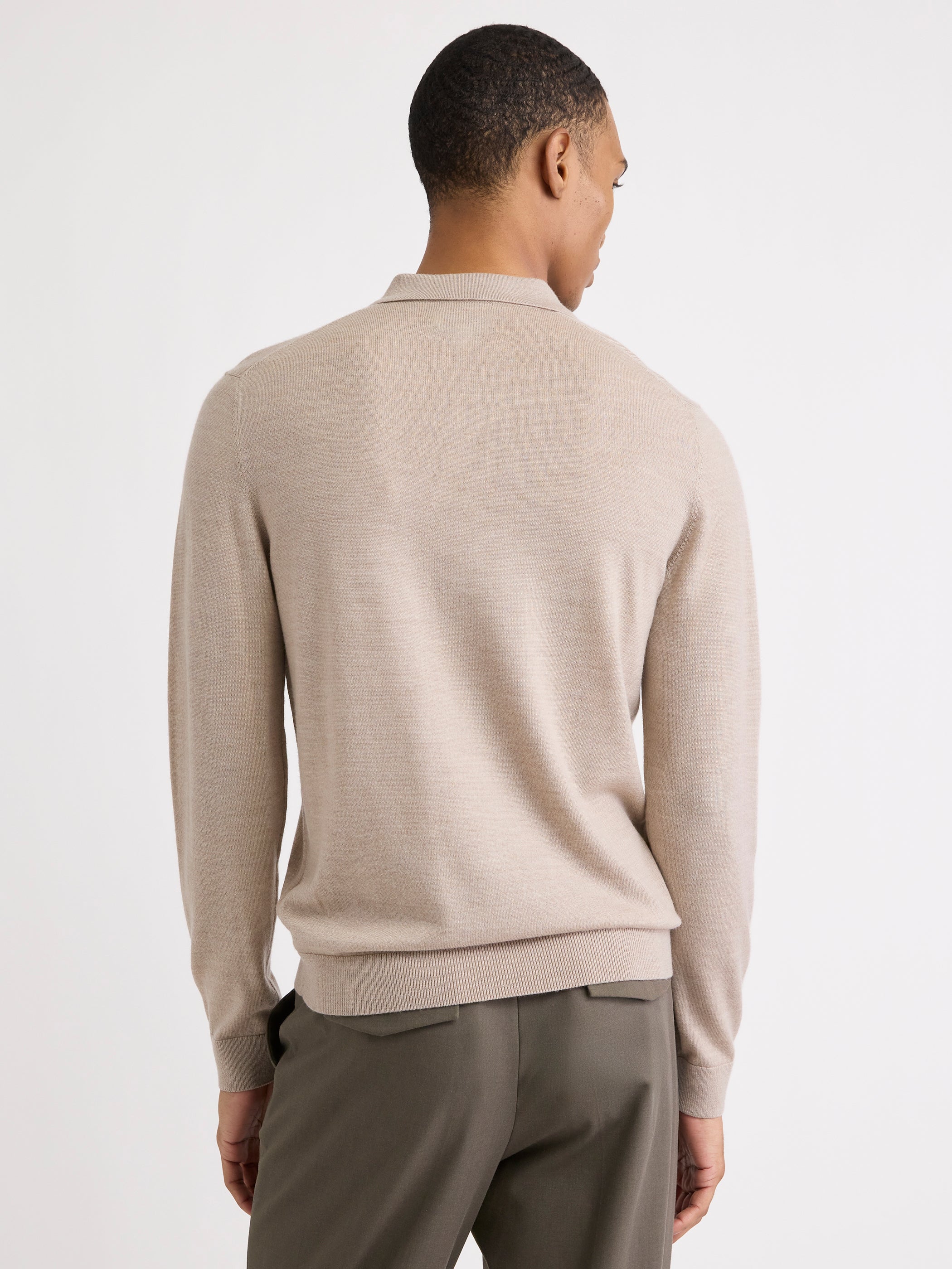 Merino Wool Polo Sweater