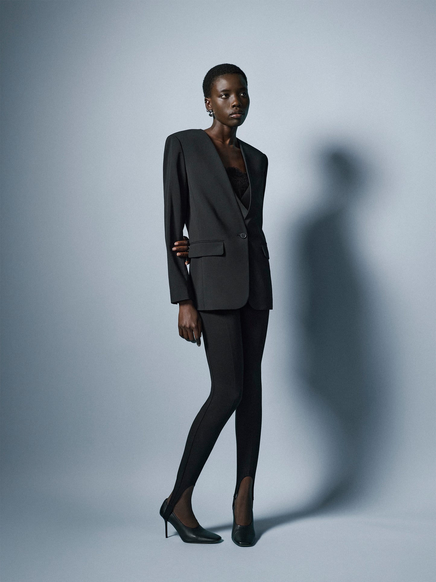 Relaxed-Fit Collarless Blazer