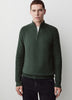 Long-Sleeve Half-Zip Mock-Neck Sweater