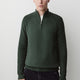 Long-Sleeve Half-Zip Mock-Neck Sweater
