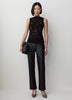 Sleeveless Boat-Neck Lace Top