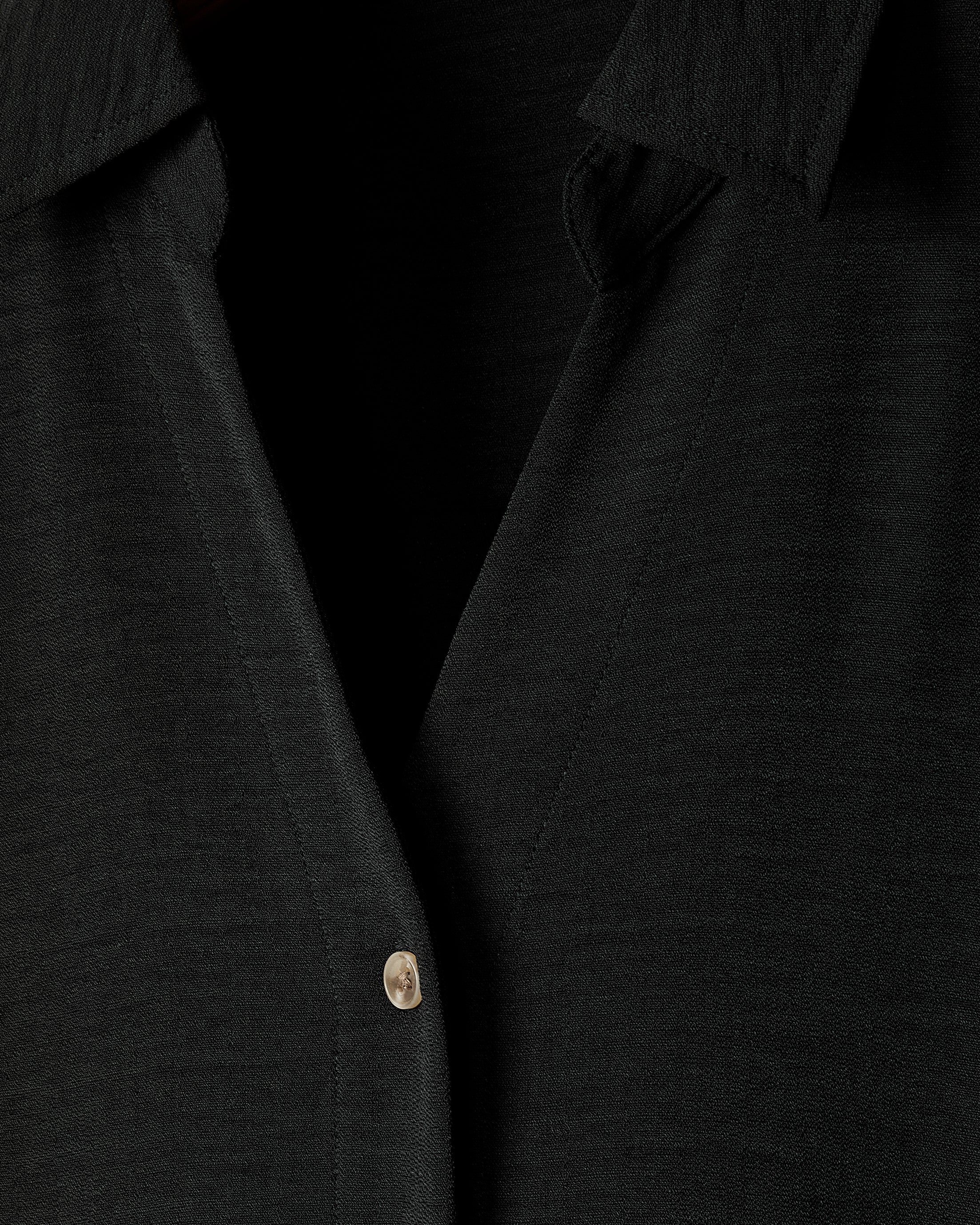 Robe Midi à Boutonner à Manches Courtes et Col Chemisier