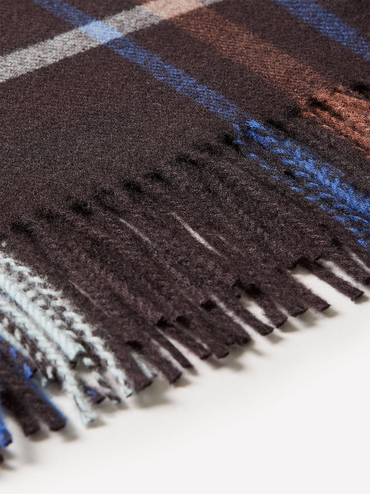 Plaid Scarf with Fringes
