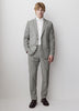 Slim-Fit Checkered Grey Suit Pant