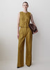 Wide-Leg High-Rise Linen-Blend Pant