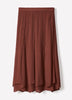 Mid-Rise Flare Midi Skirt