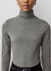 Knit Pullover Fitted Stretch Viscose Mock Neck