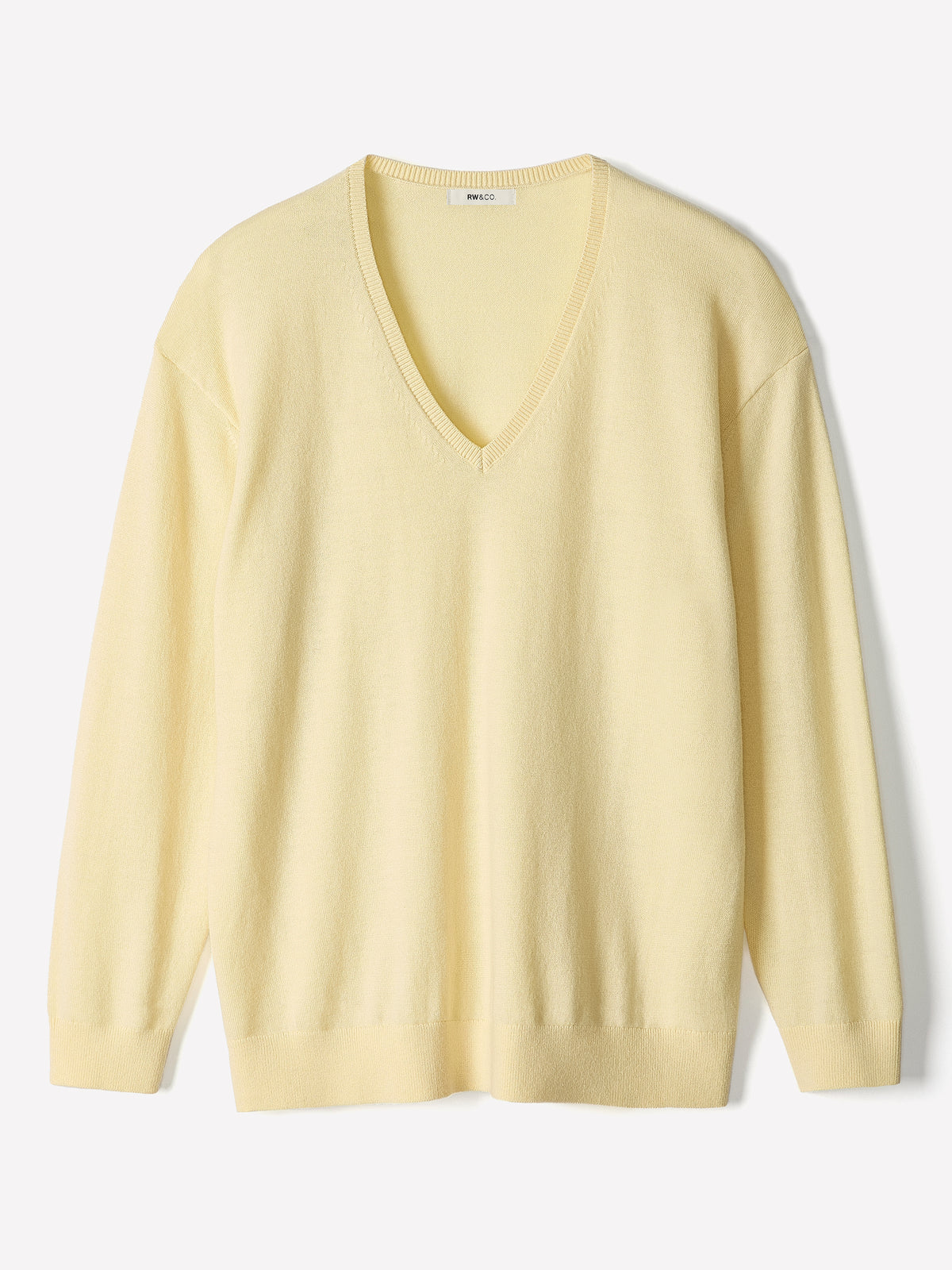 Long-Sleeve V-Neck Oversized Merino Sweater