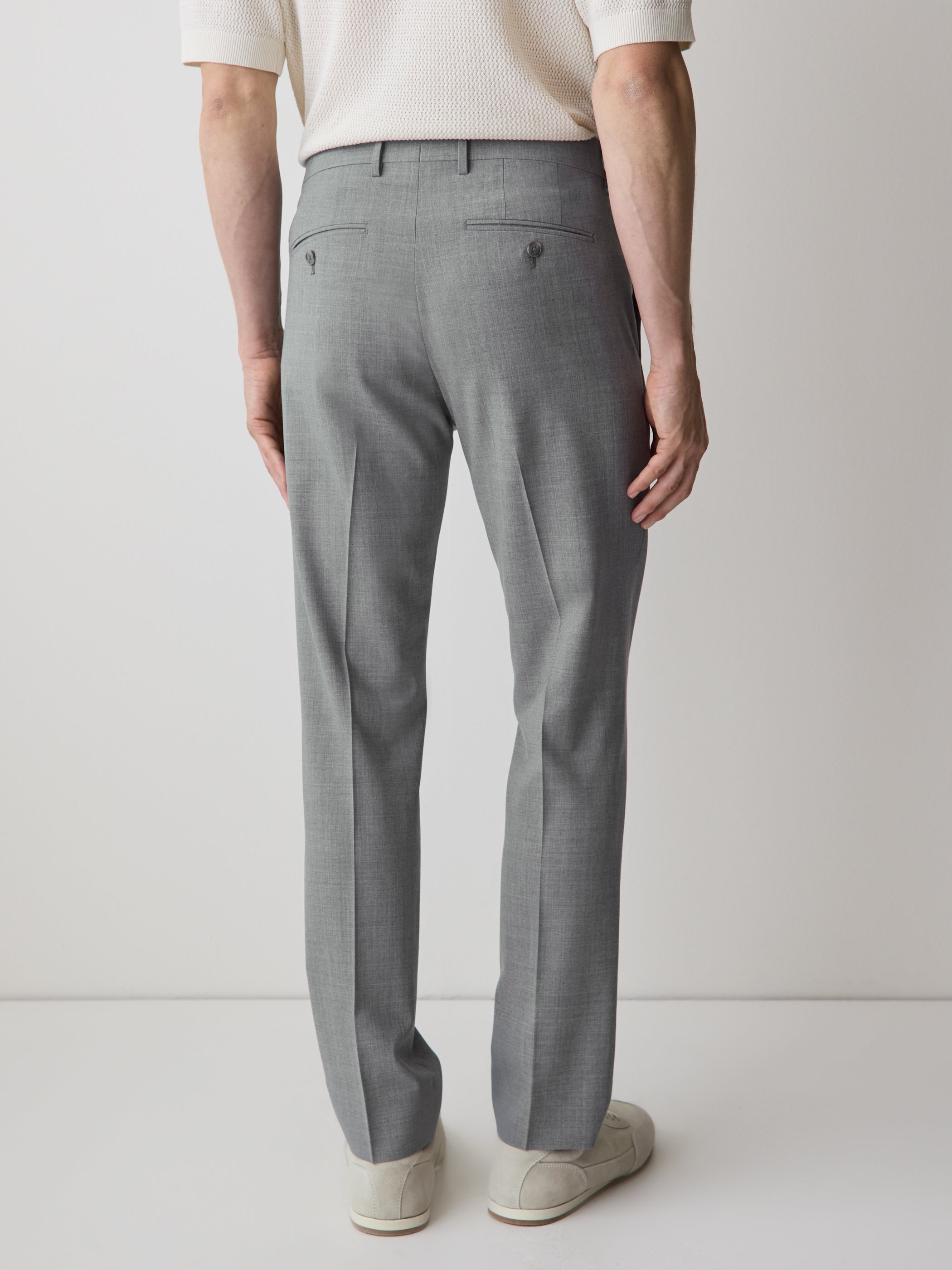 Slim Fit Wool Blend Mens Woven Pant