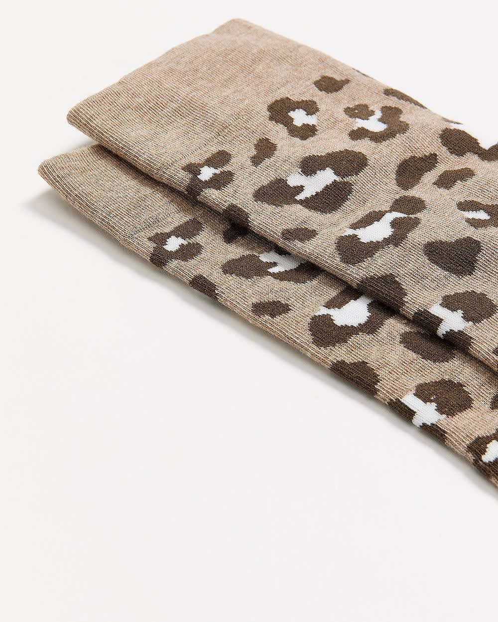 Crew Socks with Leopard Pattern