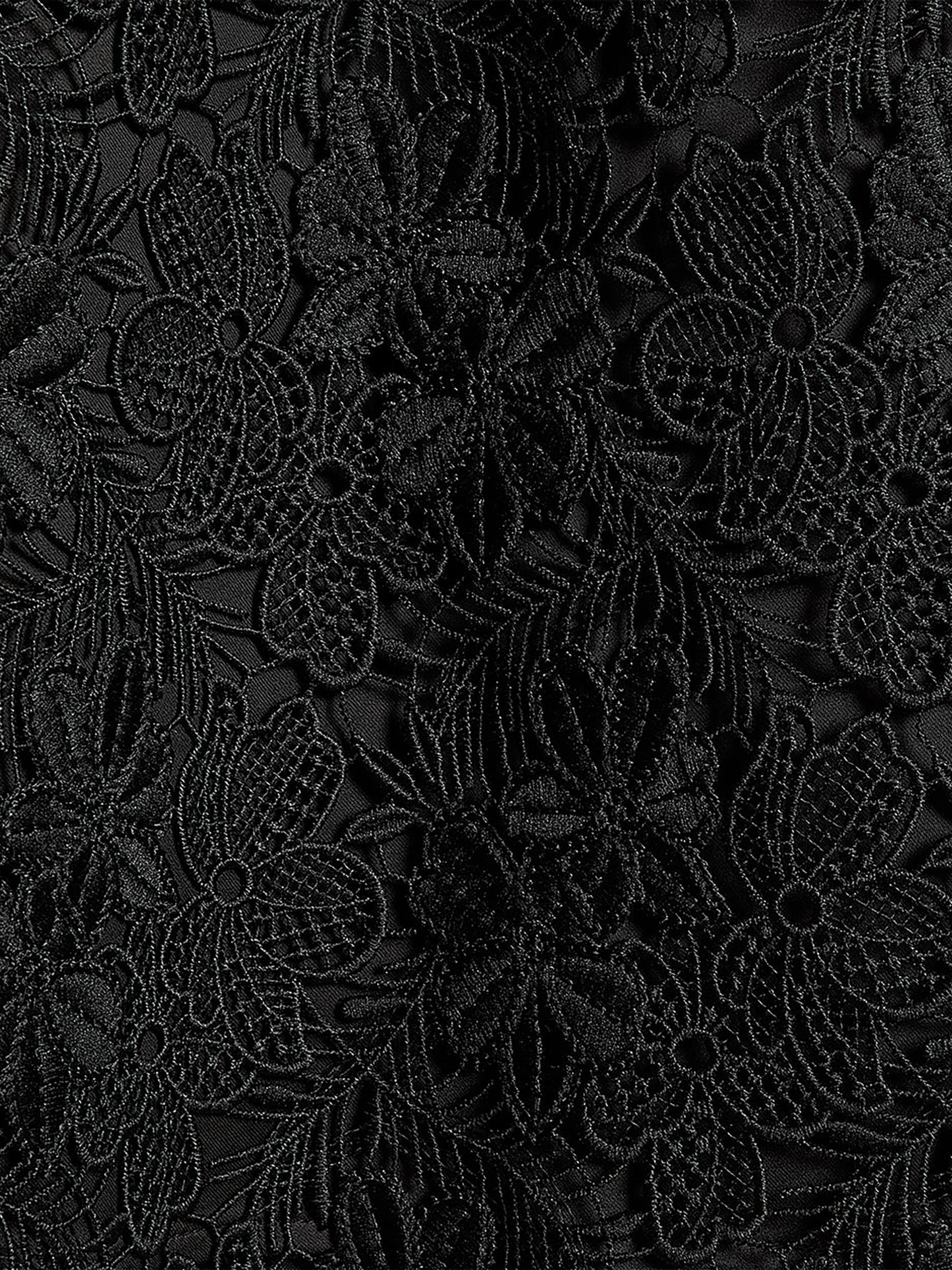 Robe Courte Sans Manches en Dentelle 3D