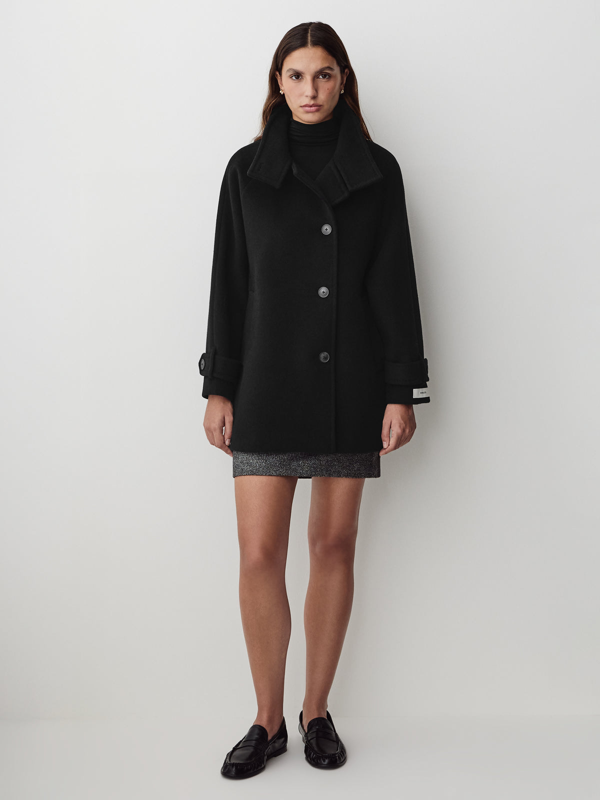 Woven Wool Blend Double Breasted Coat