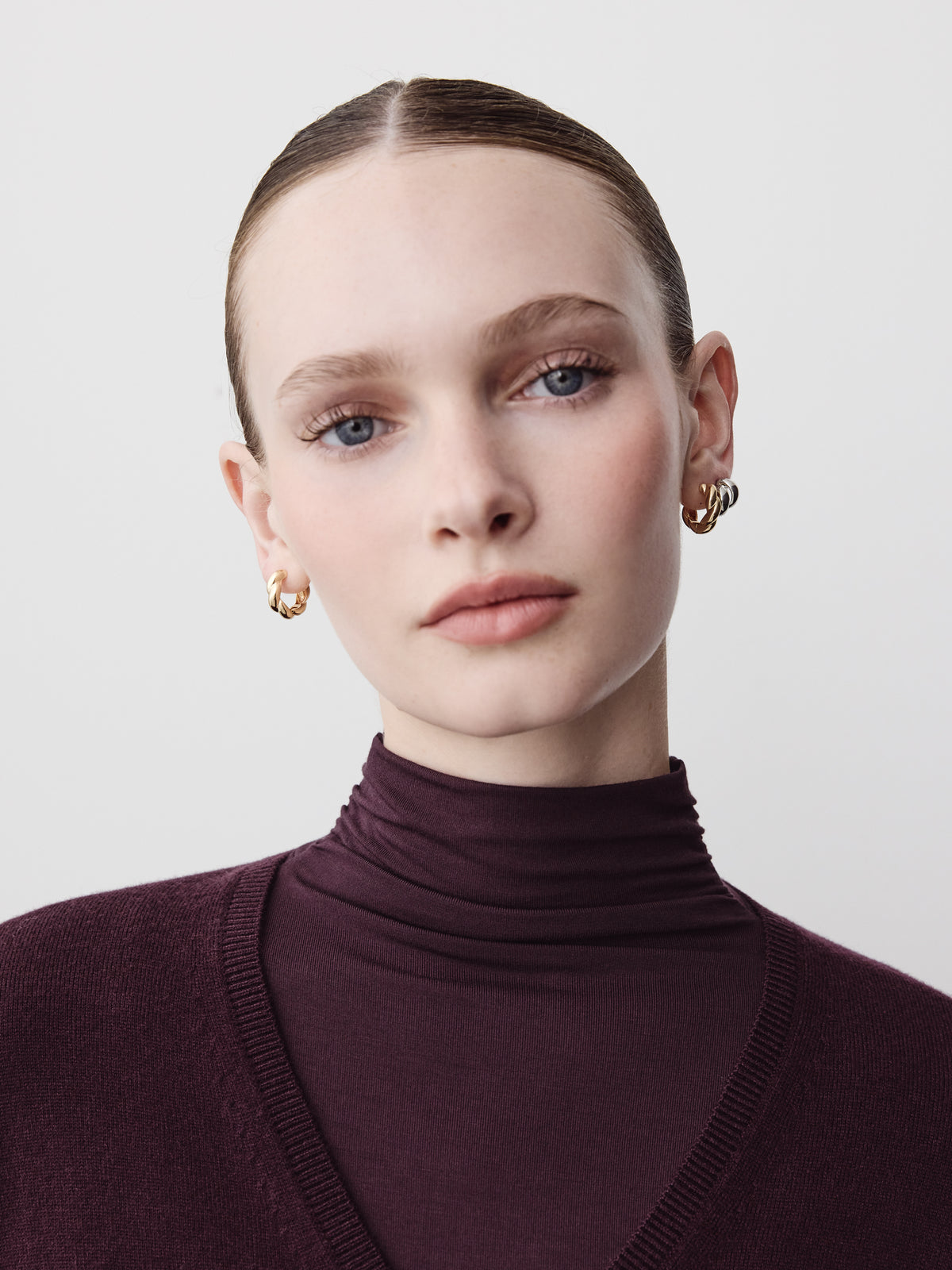 2-Pack Small Bold Metal Hoop Earrings