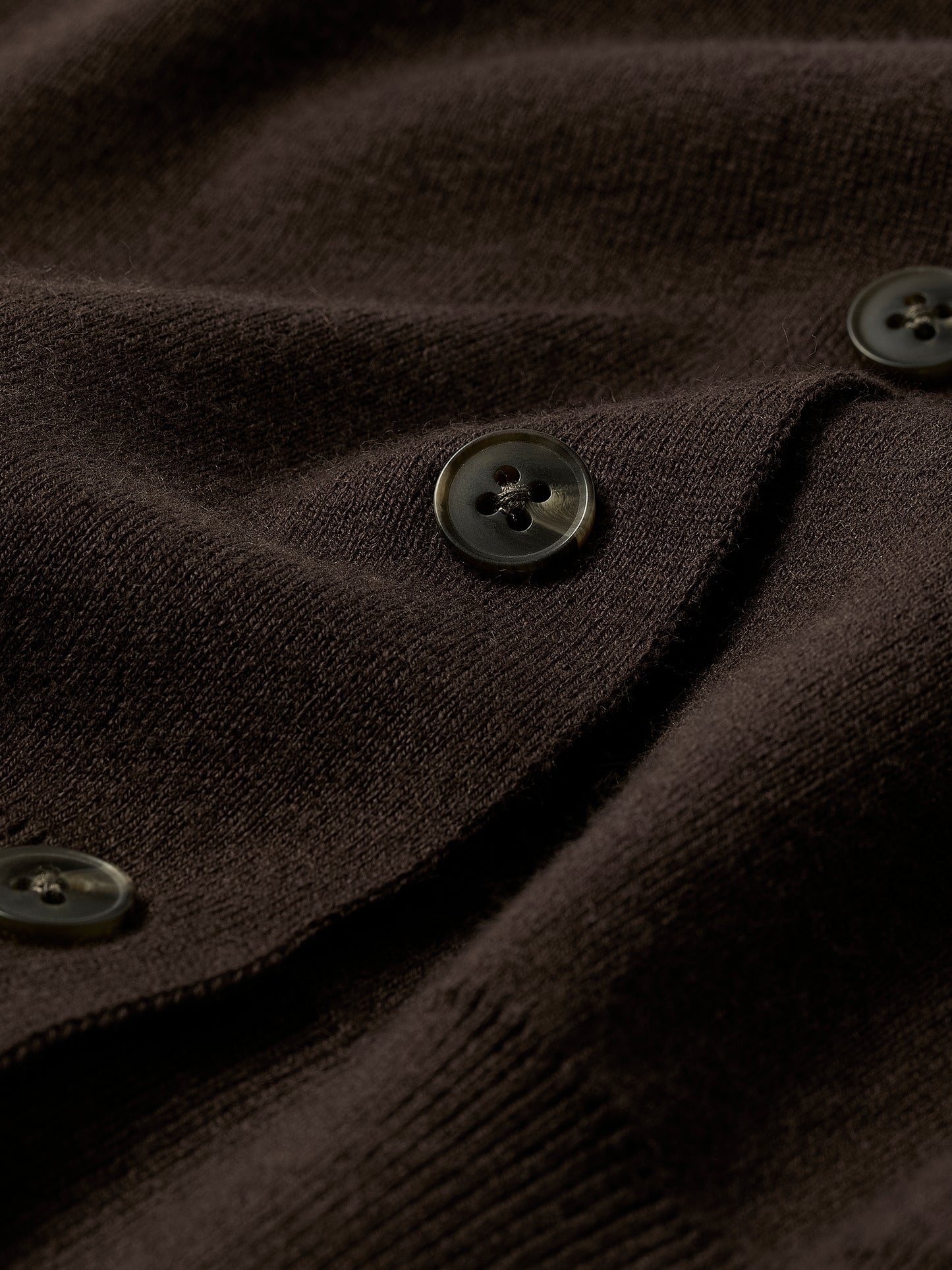 Knit Cardigan Cotton Nylon Blend Mock Neck