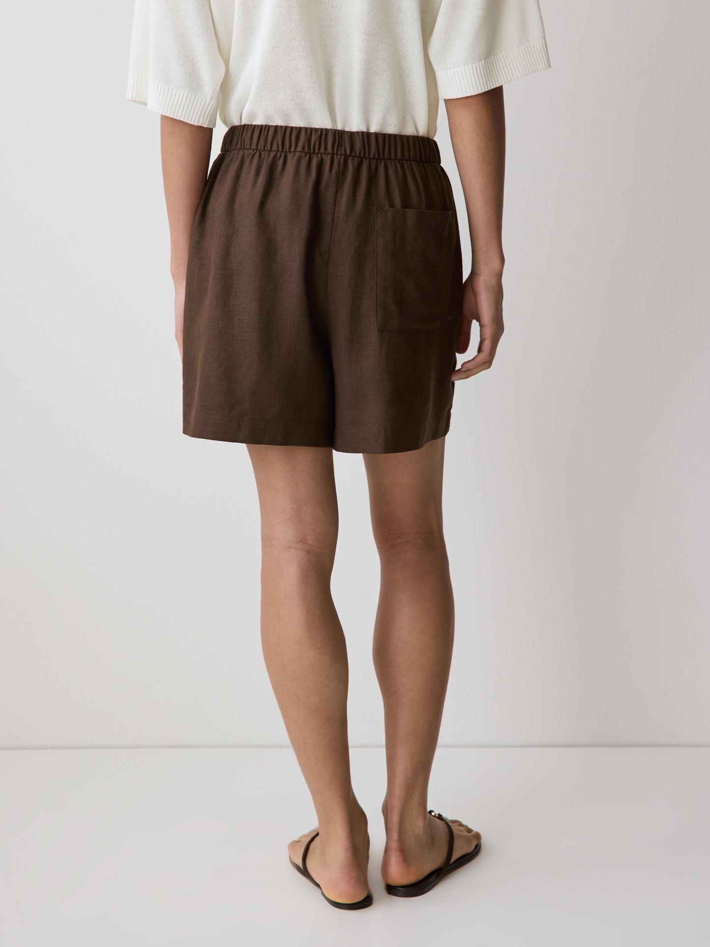 Linen-Blend Mid-Rise Pull-On Short