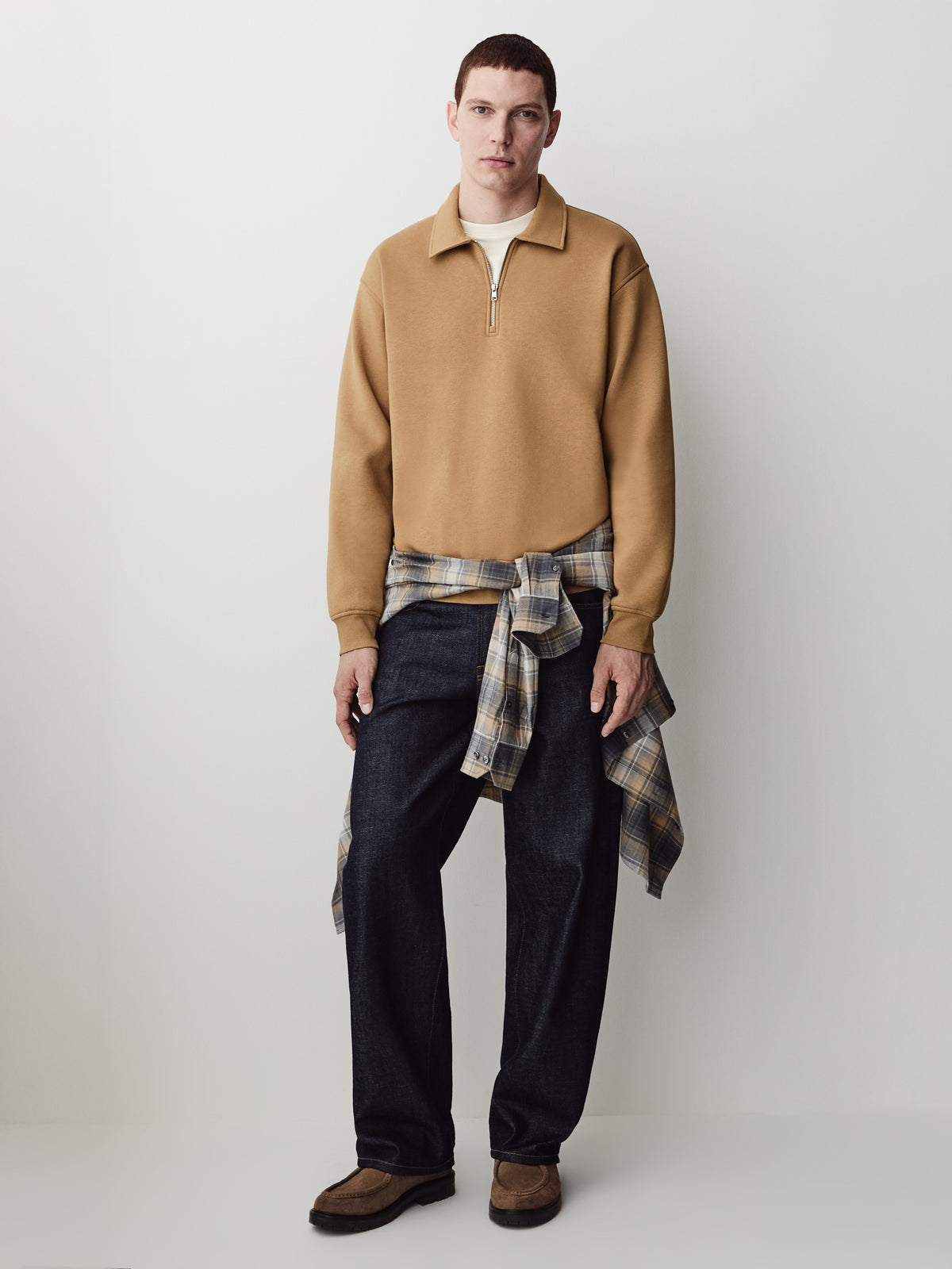 Long-Sleeve Half-Zip Polo Sweater