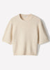 Knit Sweater Striped Hairy Short Sleeve