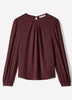 Woven Popover Blouse, Luxe Crepe, Long Sleeve