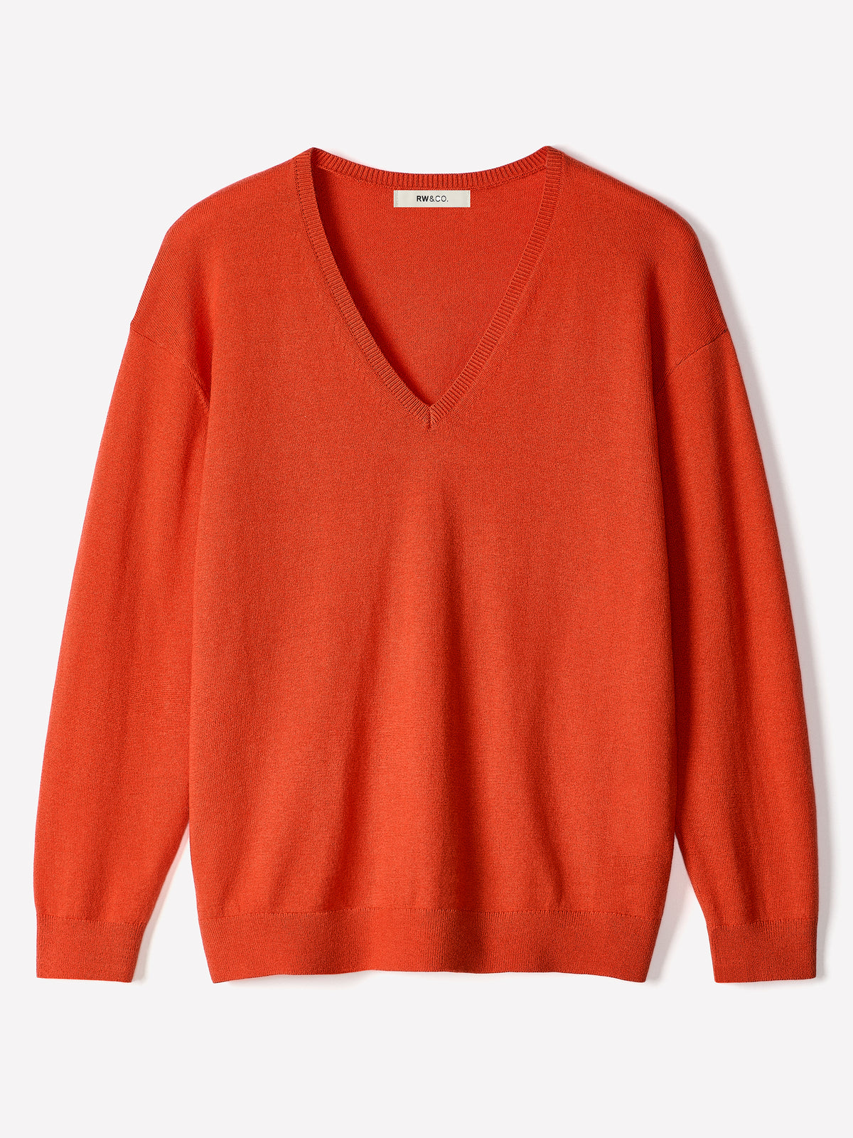 Long-Sleeve V-Neck Oversized Merino Sweater