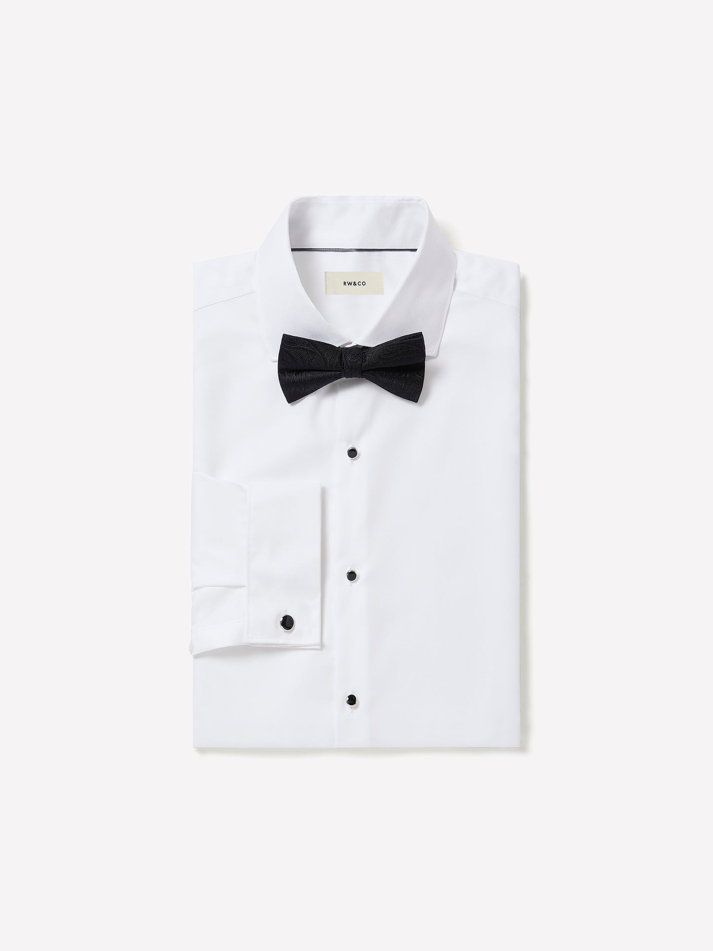 White Tailored Fit Tuxedo Shirt with French Cuffs