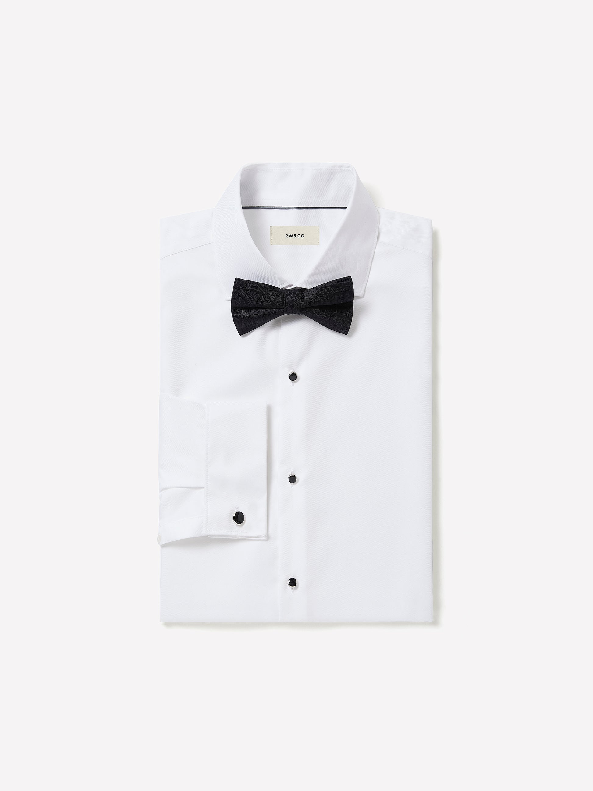 White Tailored Fit Tuxedo Shirt with French Cuffs