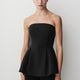 Peplum Tube Top Twill Fabric