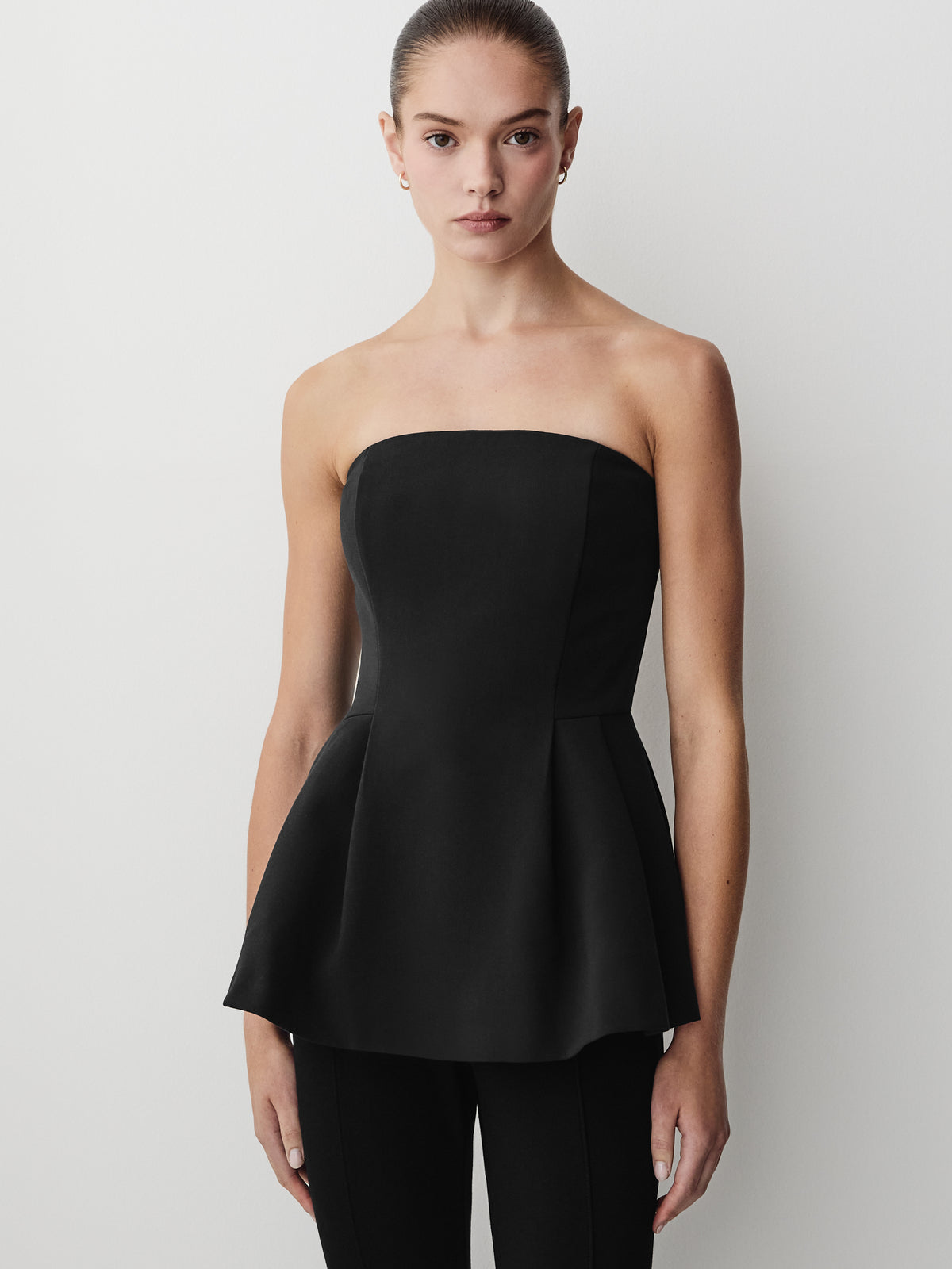 Peplum Tube Top Twill Fabric