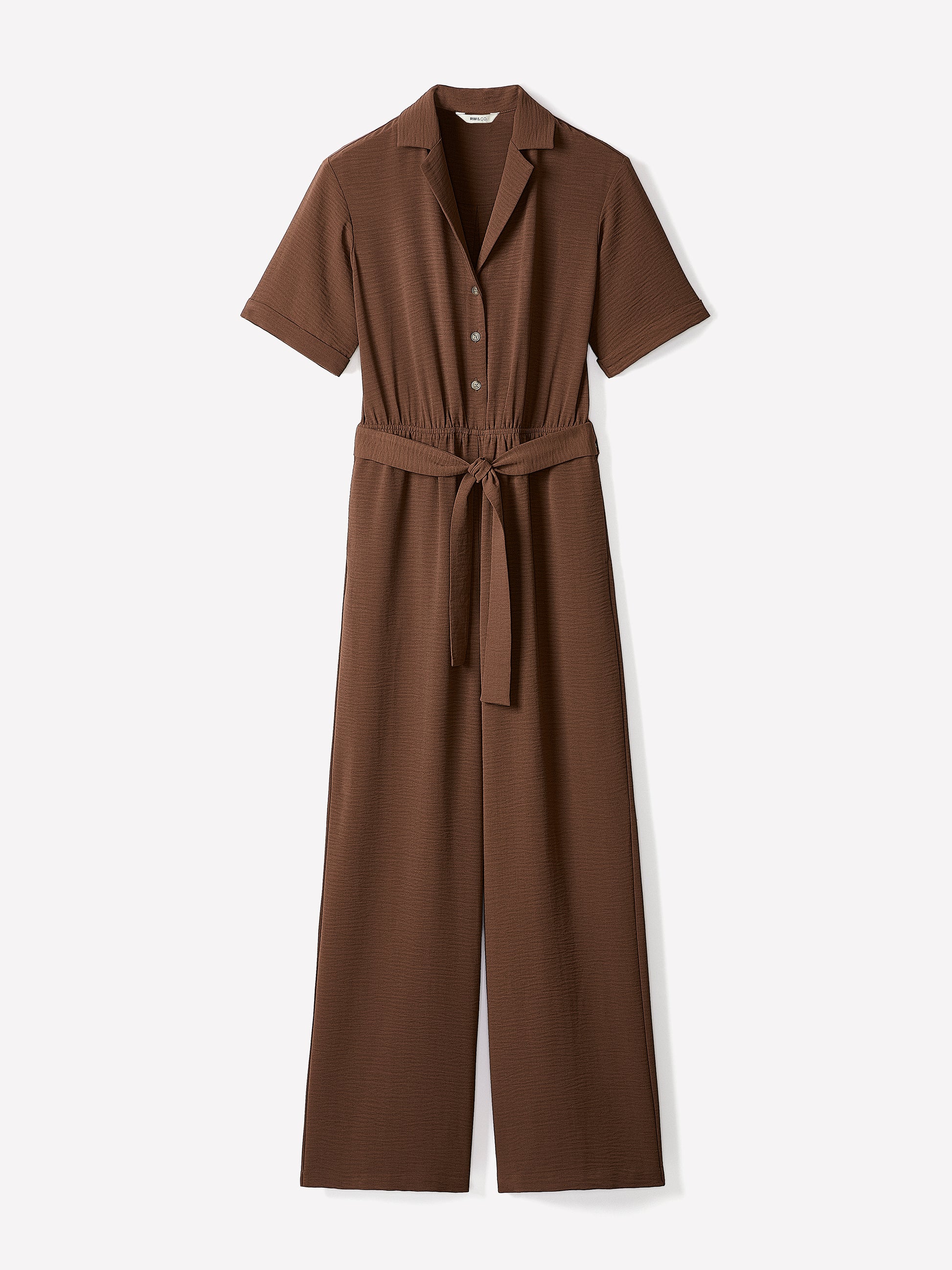 Short-Sleeve Wide-Leg Jumpsuit