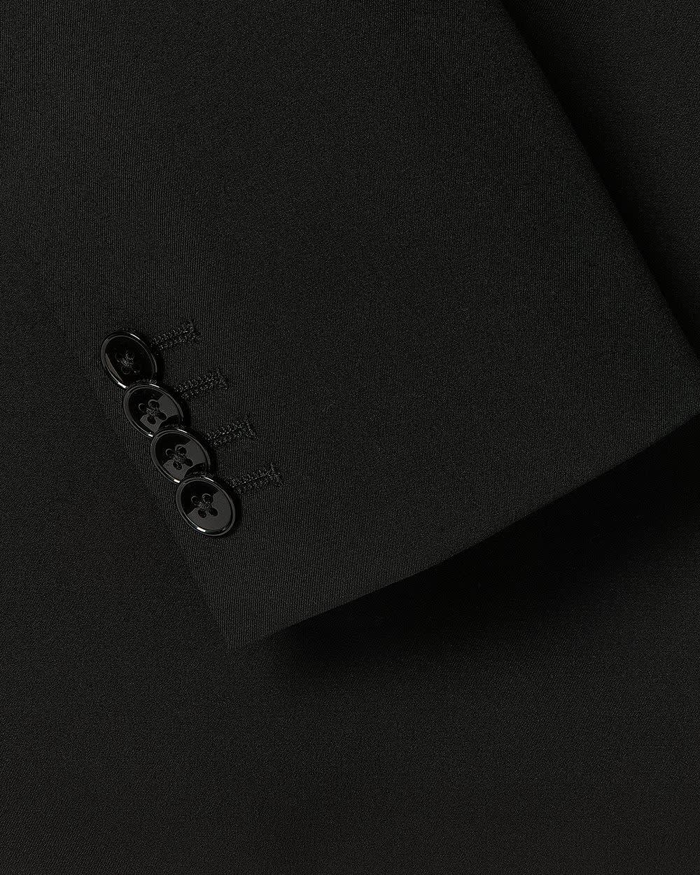 Tailored-Fit Double-Breasted Black Suit Blazer